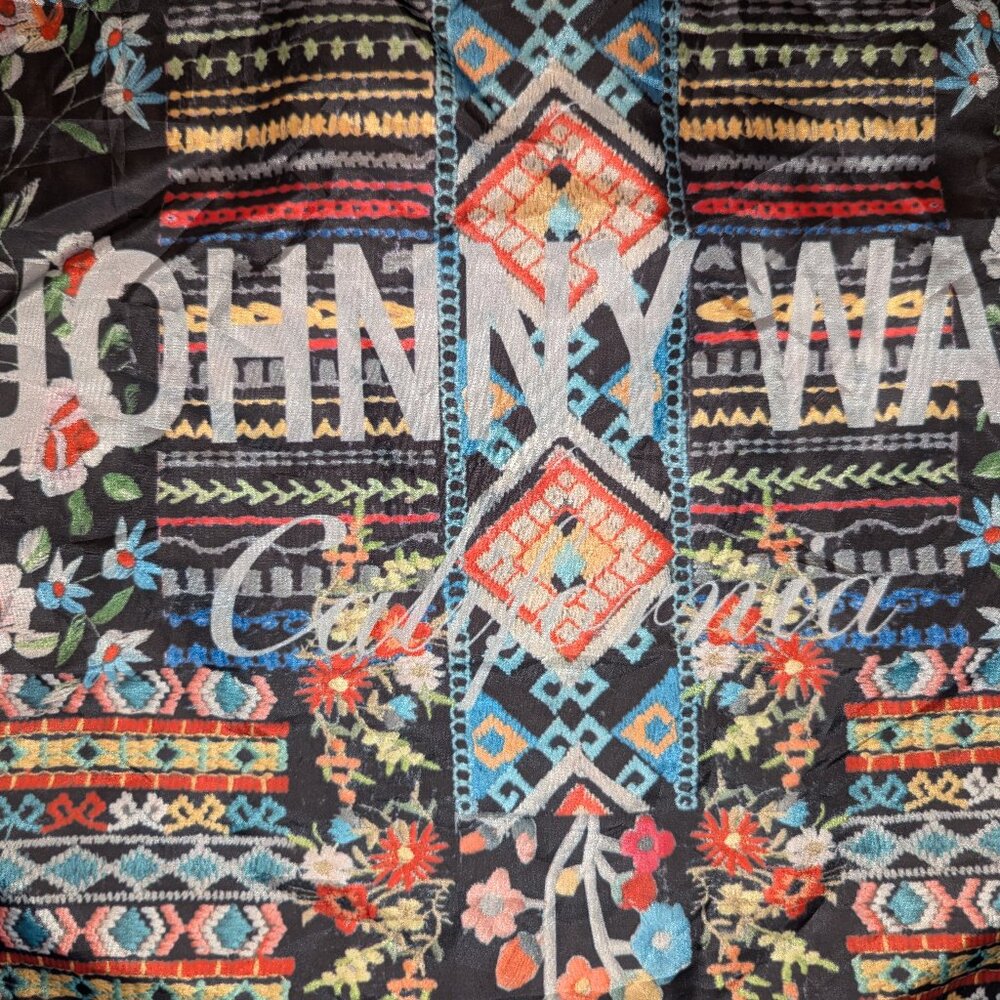 Johnny Was Reusable Tote Bag, Packable Nylon Shopping Bag, Multicolor Floral - Picture 9 of 9